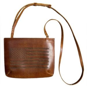 Most Wanted Crossbody Leather Handbag W/ Flag Emboss